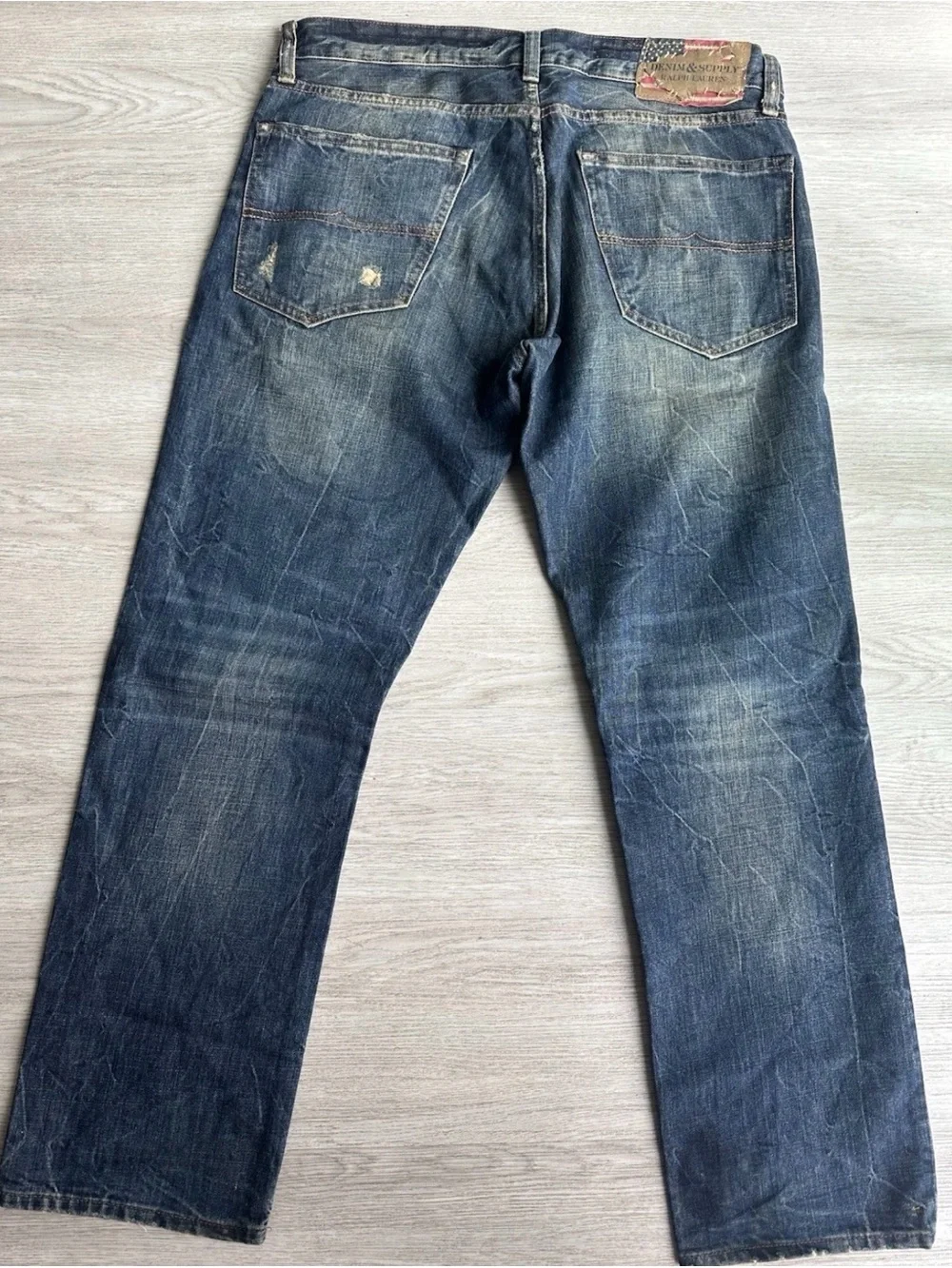 Polo by Ralph Lauren Distressed Blue Straight Jeans